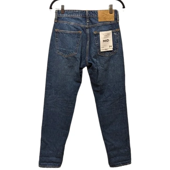 Rag & Bone Rosa Mid Rise Boyfriend Rigid Women's Jeans in Clover (24) - Picture 3 of 8